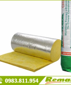 Bông thủy tinh Remak cách âm, cách nhiệt bảo ôn, chống cháy 12 Bông thủy tinh remak (Glasswool) Có 1 Mặt Bạc