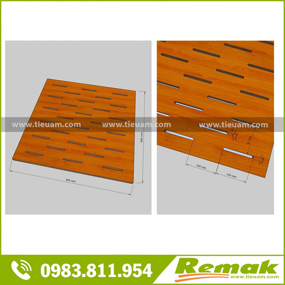 Gỗ tiêu âm soi rãnh vách, trần - Remak® Wooden Acoustic Slotted 5 Gỗ tiêu âm soi rãnh Remak® Wooden Acoustic Slotted