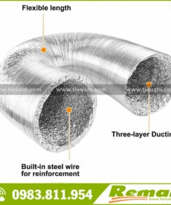 Ống gió mềm không bảo ôn 1 lớp Remak