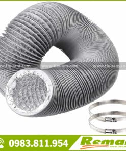 Ống gió mềm không bảo ôn 2 lớp Remak (1 lớp nhôm 1 lớp PVC hoặc 2 lớp bạc)