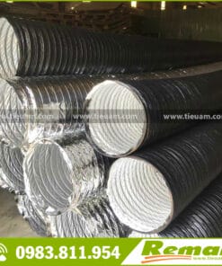 Ống gió mềm không bảo ôn 2 lớp Remak (1 lớp nhôm 1 lớp PVC hoặc 2 lớp bạc)