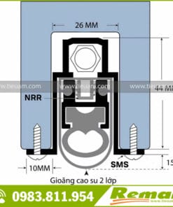 Thanh chặn cửa tự co Remak® Heavy Duty – Cách âm, cách nhiệt, chống cháy, ngăn côn trùng