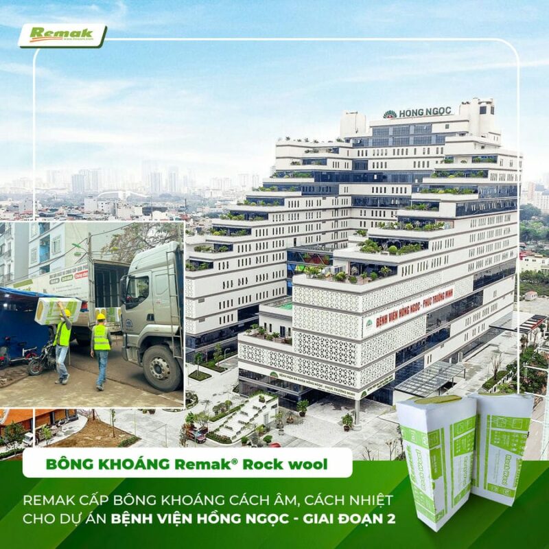 Bông khoáng Remak® Rock wool, cách âm, cách nhiệt cho dự án bệnh viện Hồng Ngọc Phúc Trường Minh Giai Đoạn 2 5 Bông khoáng Remak làm dự án cách âm cách nhiệt cho bệnh viện Hồng Ngọc
